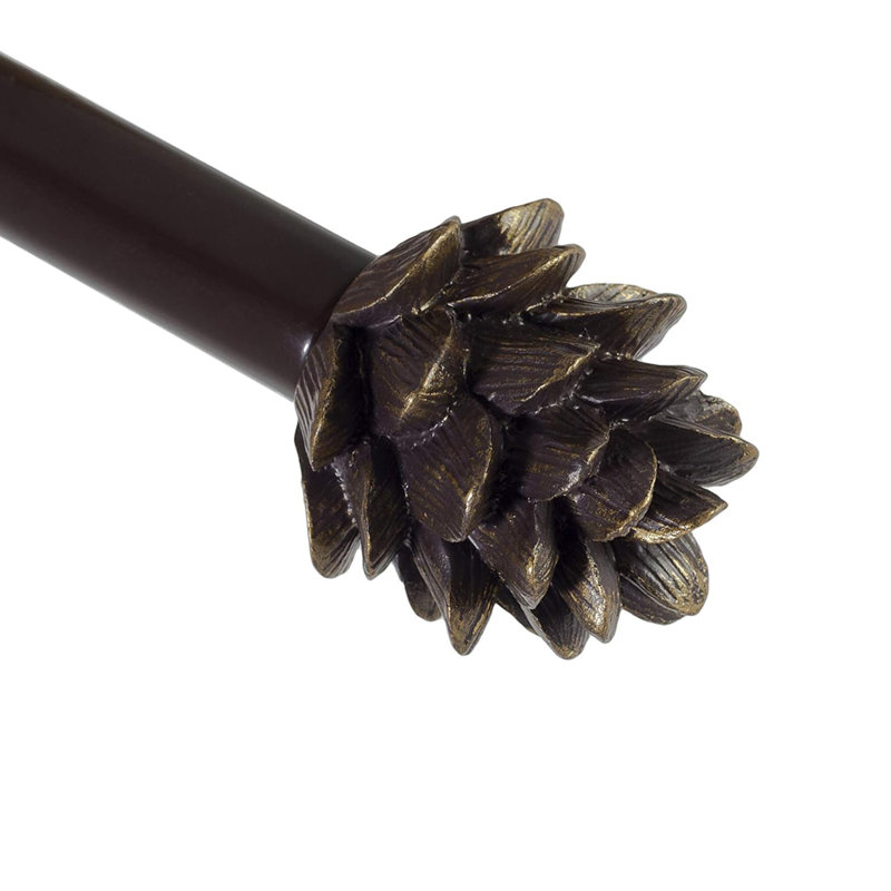 Tringle à rideaux simple ajustable 0,75 po Waco Pinecone, 28 po à 48 po, Bronze