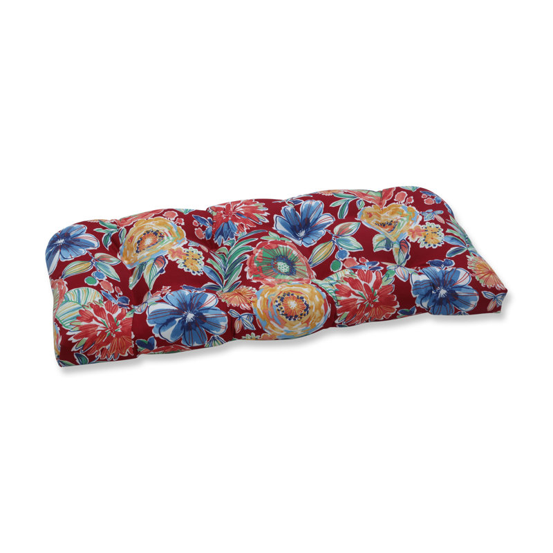 Sisler Outdoor 5'' Loveseat Cushion, Berry