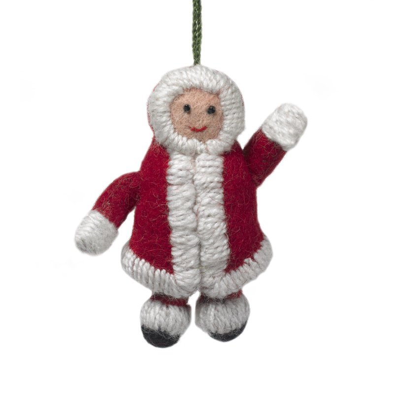 Eskimo Gal Christmas Hanging Figurine Ornament, Red