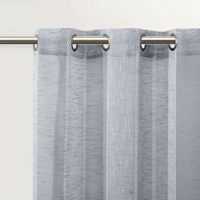Rayures à rayures brodées, Argent, L 76 po x L 96 po