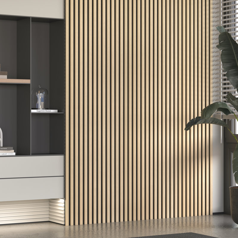 Panneaux muraux 3D en bois 24 po x 45 po, panneaux insonorisants décoratifs pour murs et plafonds, panneaux muraux en bois à lattes 3D