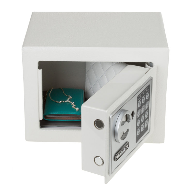 Digital Security Safe Box for Valuables - Compact Steel Lock Box with Electronic Keypad 