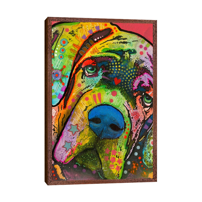 Mastiff by Dean Russo - Print on Canvas, Brown Framed, 66.04 cm H x 45.72 cm W