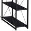Bureau noir avec tablettes ouvertes et huche-235857876