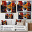 Bouleaux rouges et oranges au bord du lac IV - Impression sur toile-86492527-86492528
