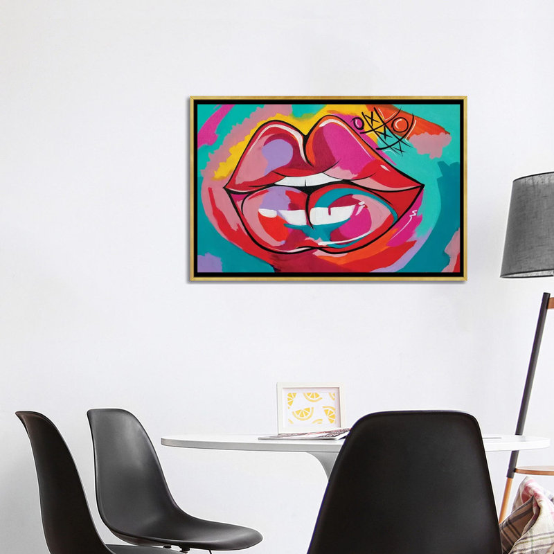 «Fruit» par Pinklomein - impression d'art graphique, Toile encadrée d'or, Pas de tapis, H 26 po x l 40 po x 1,5 po