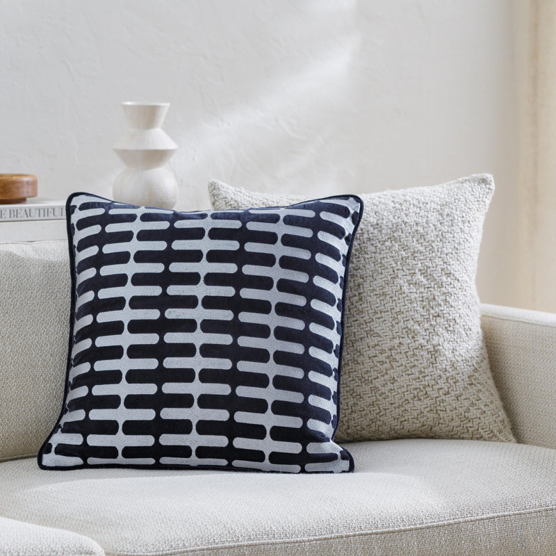 Housse de coussin en coton, Duvet, Noir, 22 po x 22 po