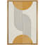Mid-Century moderne, Boho, dessin au trait foncé, illusions avec sphères jaunes - impression sur toile-71165153-71165152