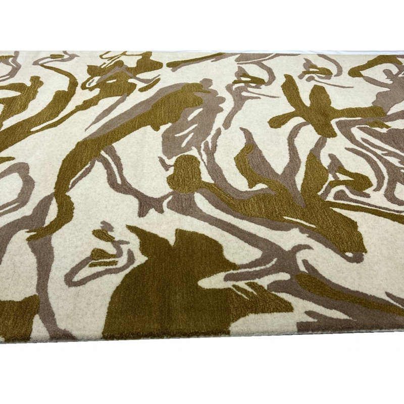 Tapis rectangulaire en laine d'agneau rectangulaire unique de 8 pi x 5 pi Khaleesa