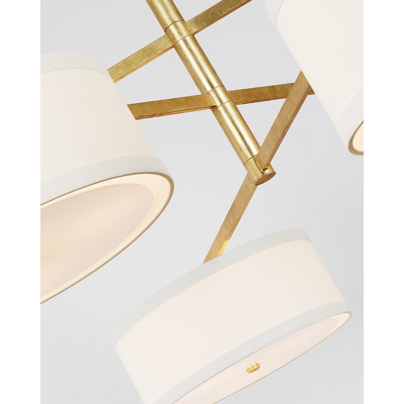 Walker 18 - Light Chandelier, 24.25" H x 54.25" W x 53" D, White, Gild