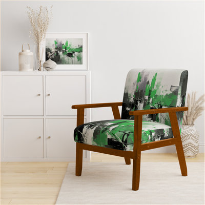 Paper Euphoria I - Upholstered Midcentury Modern Arm Chair