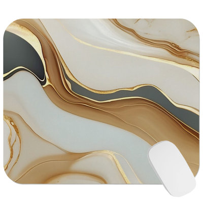 Abstract Dreaming of Crystal Geodes Crystals Geode Modern Marble Agate Gaming Cute Office Laptop Desk Pad Gift Mat Square Rectangle Non-Slip Mousepad