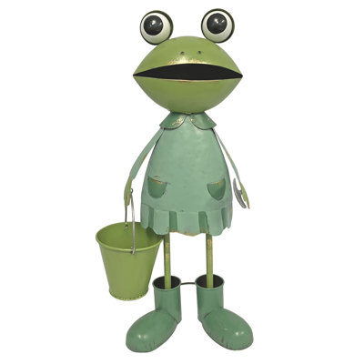 Frog Statue Carrying Bucket and Shovel Outdoor Garden Statue Decoration Yard Art
