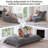 3 In 1 Grey Bean Bag Chair Giant Bean Bag Chairs Convertible Bean Bag Floor Cushion With Machine Washable Cover, Beanbag Chairs-575035806