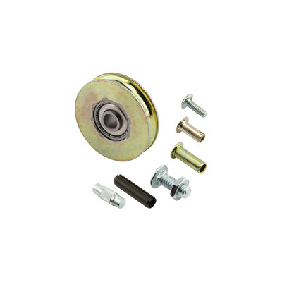 FHC D1797 Patio Door Roller Replacement Kit, Steel Concave Roller, 1-1/2" Diameter, 5/16" Thickness, Dichromate Wheel Finish