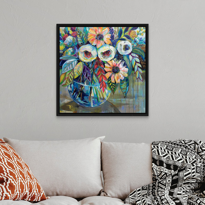 «Joy» par Jeanette Vertentes - reproduction d'art, Cadre flottant noir, H 32 po x l 32 po x P 1,75 po
