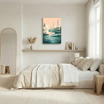 «Sunset Marina», reproduction d'art sur toile, ensemble de 1