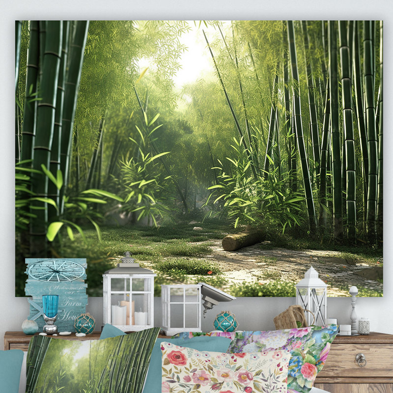 «Dynamic Light Bamboo Grove I», reproduction sur toile_106667, H 12 po x l 20 po x P 1 po, Toile tendue