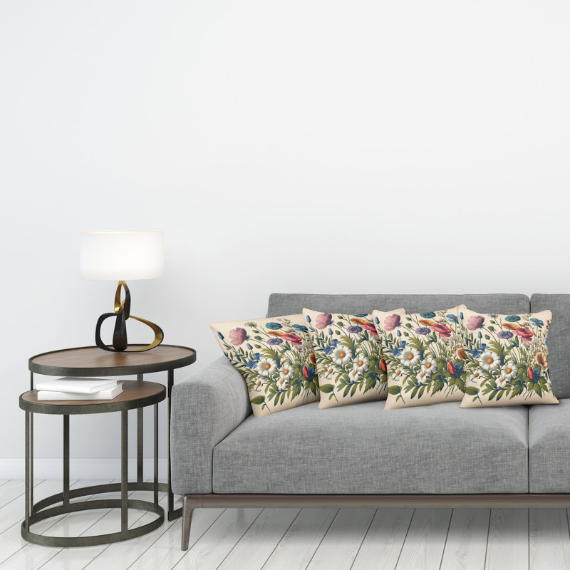 Fabric Reversible Throw Pillow, 18"H x 18"W