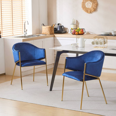 Luxurious Velvet Upholstered Dining Chair with Stylish Gold Frame,  for Elegant and Comfortable Seating Set of 2