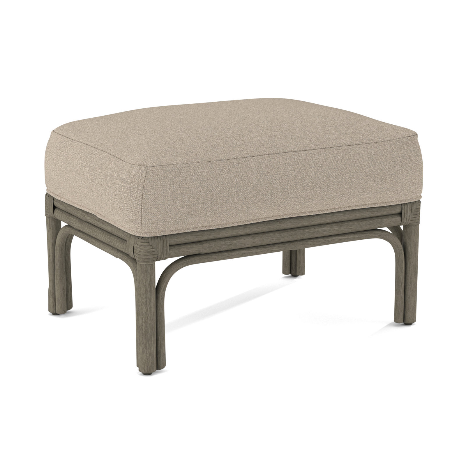 Boca Upholstered Ottoman, Stone Hearth, Eggshell Crypton Performance; 0884-93