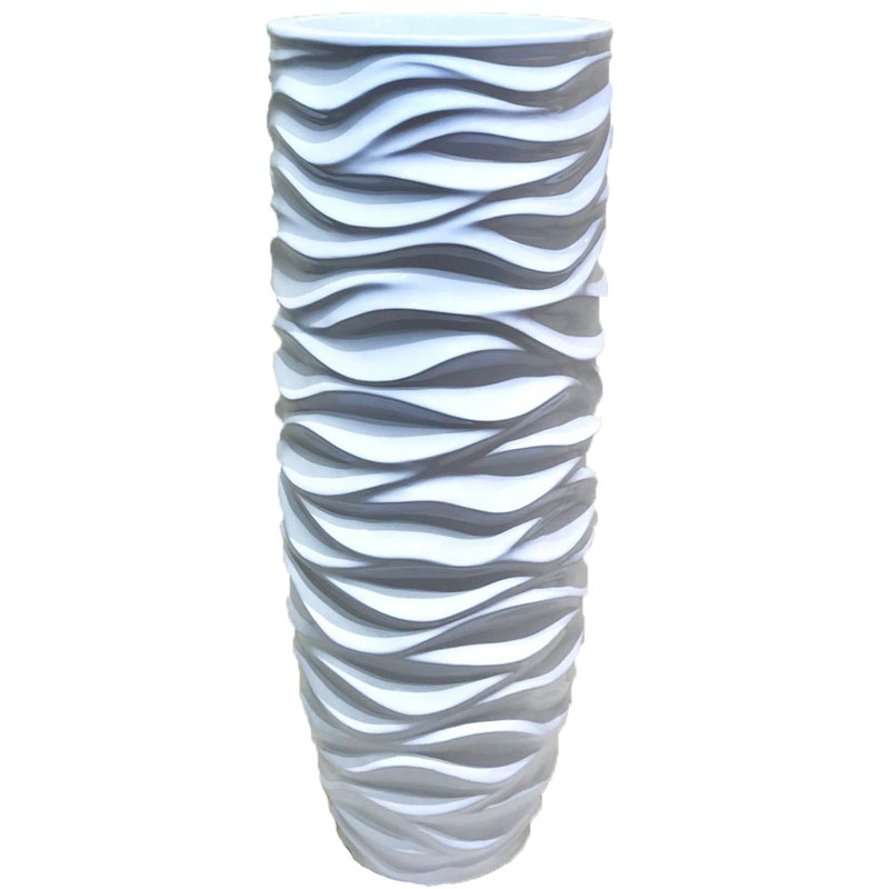 Pot de fleurs en résine Panama, Gris / blanc, 85"