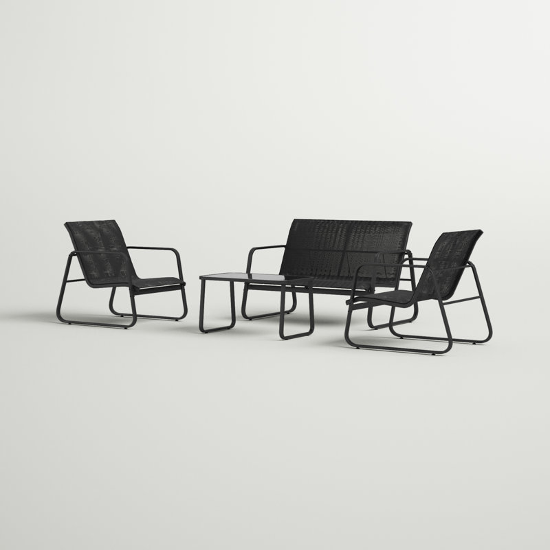 Collection de sièges de patio pour 4 personnes avec table basse Hartzell