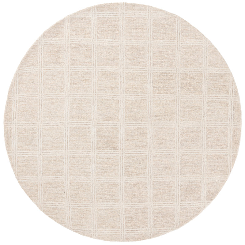 Karnak Hand Tufted Wool & Cotton Plaid Rug, Round 6'