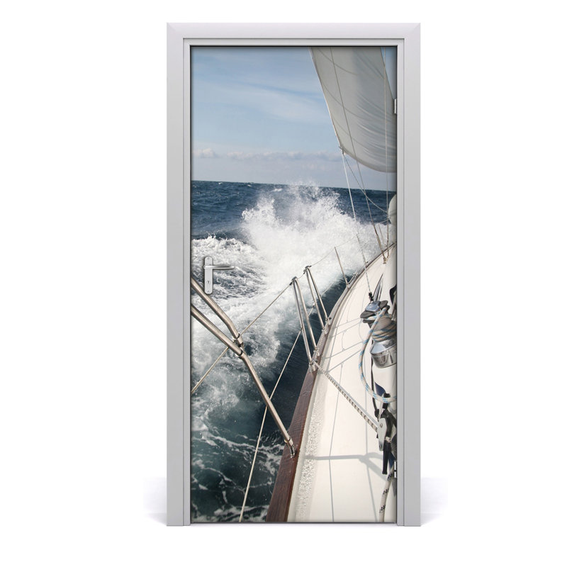 Yacht At Sea Door Decal