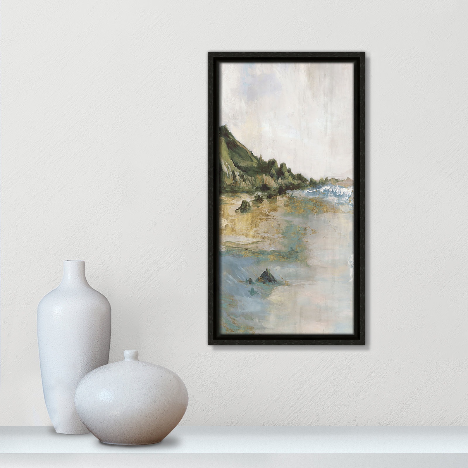 Cordoba "Tide's Edge" Print, 17.5" H x 9.5" W, Espresso