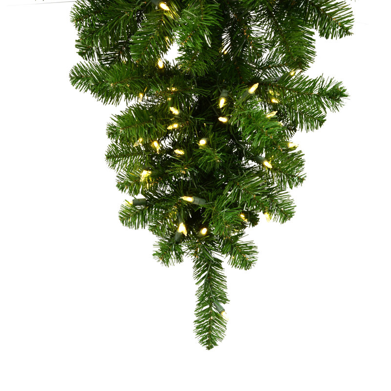 7.5' Green Spruce Artificial Christmas Tree with 800 LED Clear/White Lights with Stand, 6' H