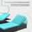Chaise Lounge Chair Set Of 2 With 5 Angle Backrest, Outdoor Coffee Table, Water Repellent Cushions, PE Rattan Wicker Poolside Chairs, 3-Piece Pool Furniture Set, Dark Brown/Turquoise-514239385-514239387