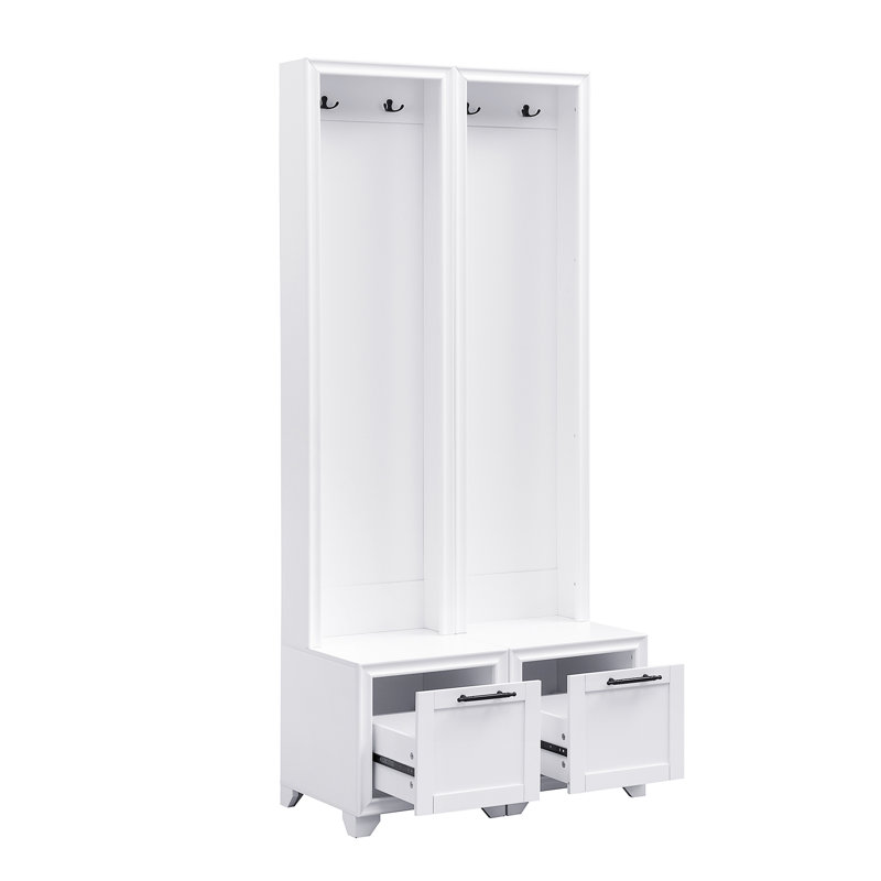ON-TREND Elegant Free Standing Hall Tree Set Of 2, White