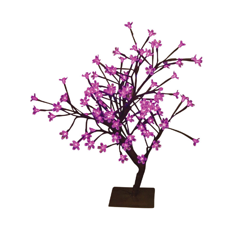 Pink Floral LED Bonsai Tree with Brown Trunk, 20.8"