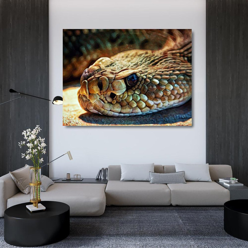 «Latitude Run® Aldridge, Ashley Gallery, art sur toile tendue: couleuvre à losanges, H 36 po x l 47 po