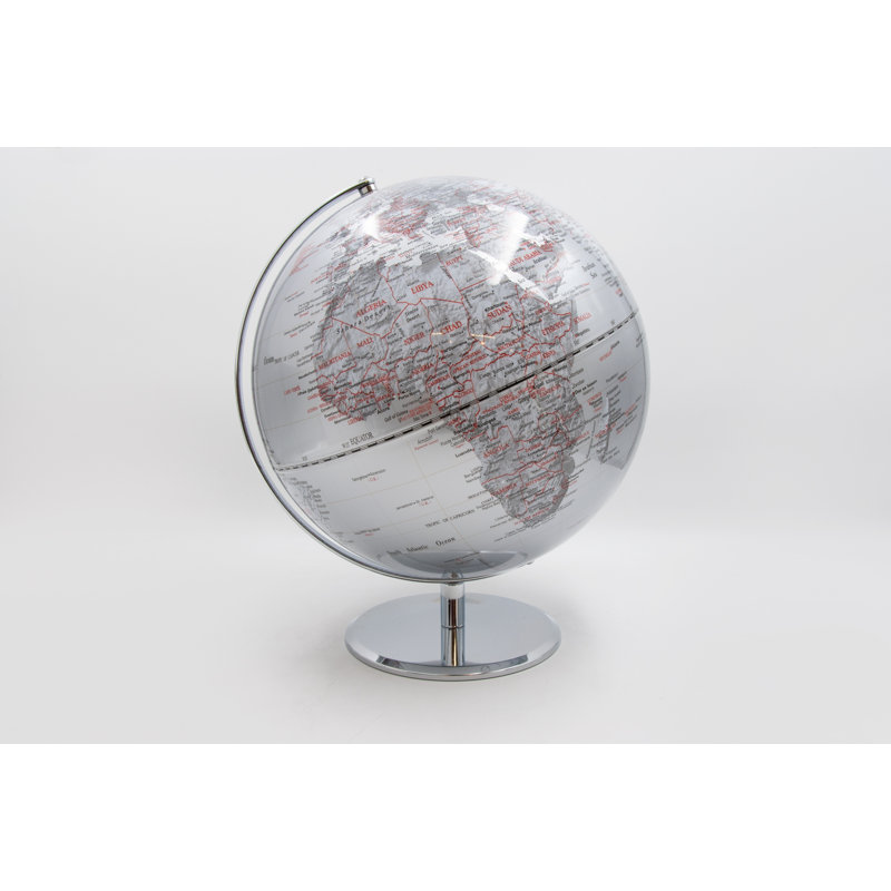 Tabletop Globe, Blue, Silver, 31cm H x 26.5cm W x 26.5cm D