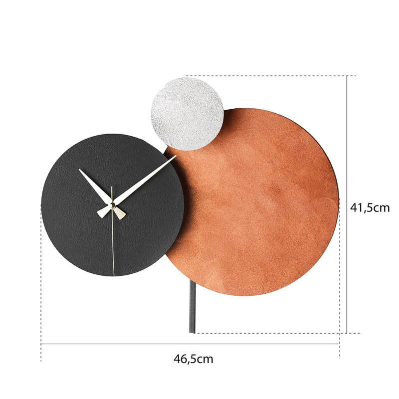 Amarmula Metal Wall Clock, Grey/Orange