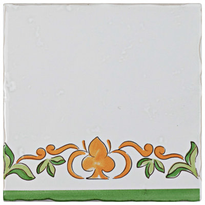 Novecento Tira Paterna 5.13" x 5.13" Ceramic Decorative Accent Tile in Green/Orange