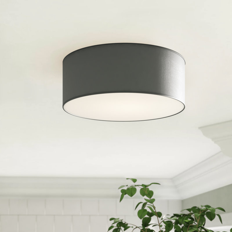 Aida Fabric Flush Mount, 15cm H x 50cm W x 50cm D, Grey