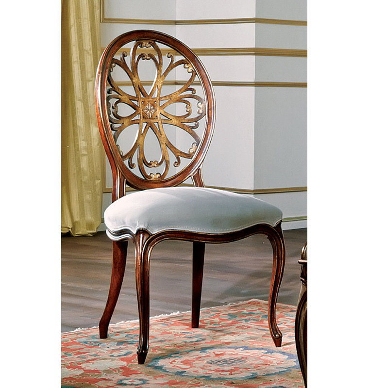 Muslin Upholstered Side Chair in Cherry/Gray