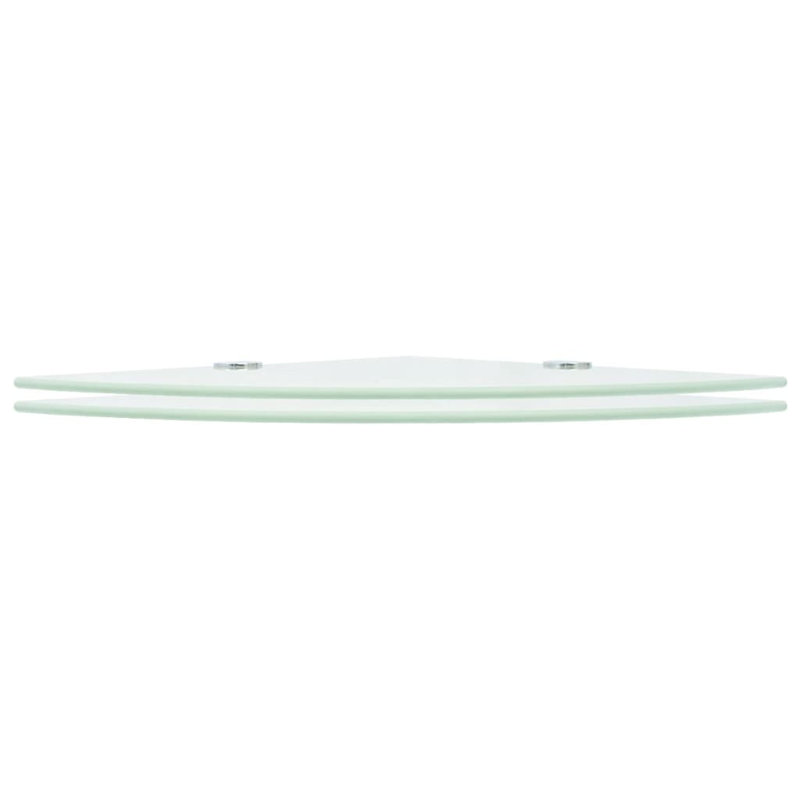 Mysha 2 Piece Glass Corner Shelf, White, 0.8cm H x 25cm W x 25cm D