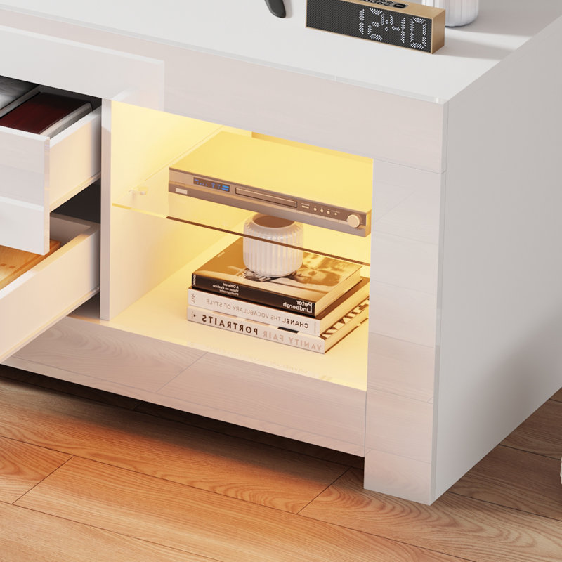 TV Stand for TVs up to 65", High Gloss White 130cm