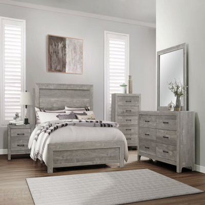 Rustic Design Gray Finish 1pc Chest With Storage Drawers Black Metal Hardware Bedroom Furniture