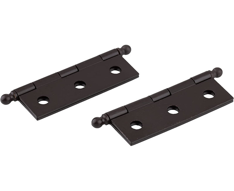 Plated Butt Hinges with Ball Finials, Oil Rubbed