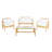 Ensemble de conversation à chaises multiples en rotin 4 pièces avec coussins Cabbar-844037664