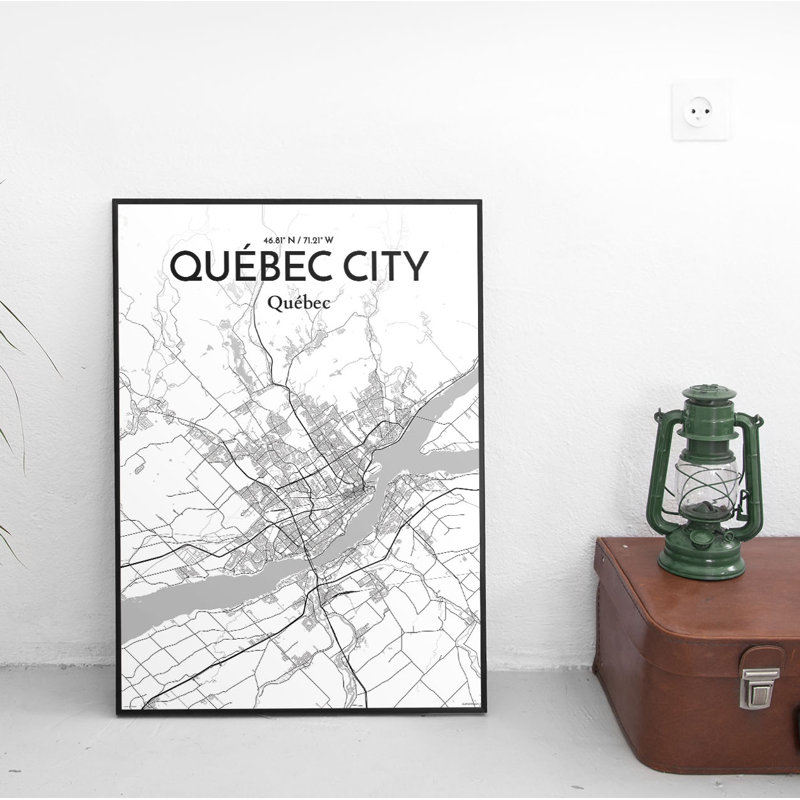 « québec city map », impression, H 27,6 po x l 19,7 po