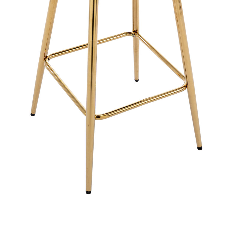 Luxueux tabourets de bar en velours avec sièges d'appoint modernes chromés