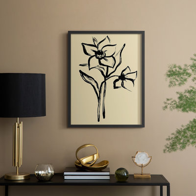 Inkwash Floral II Framed Print - Solid Wood