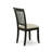 5-Piece Modern Dining Set Includes a Round Wood Table and 4 Linen Fabric Dining Room Chairs with Slatted Back - Black Finish-1640603725
