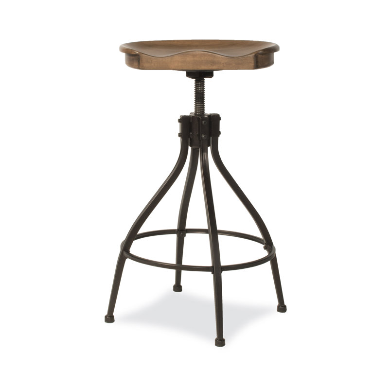 Vlad Metal Adjustable Height Bar Stool, Brown